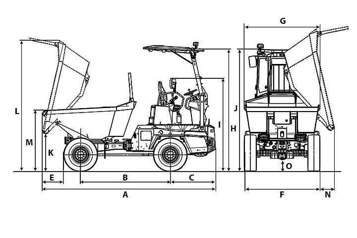 Dumper sur pneus Dual View DV45