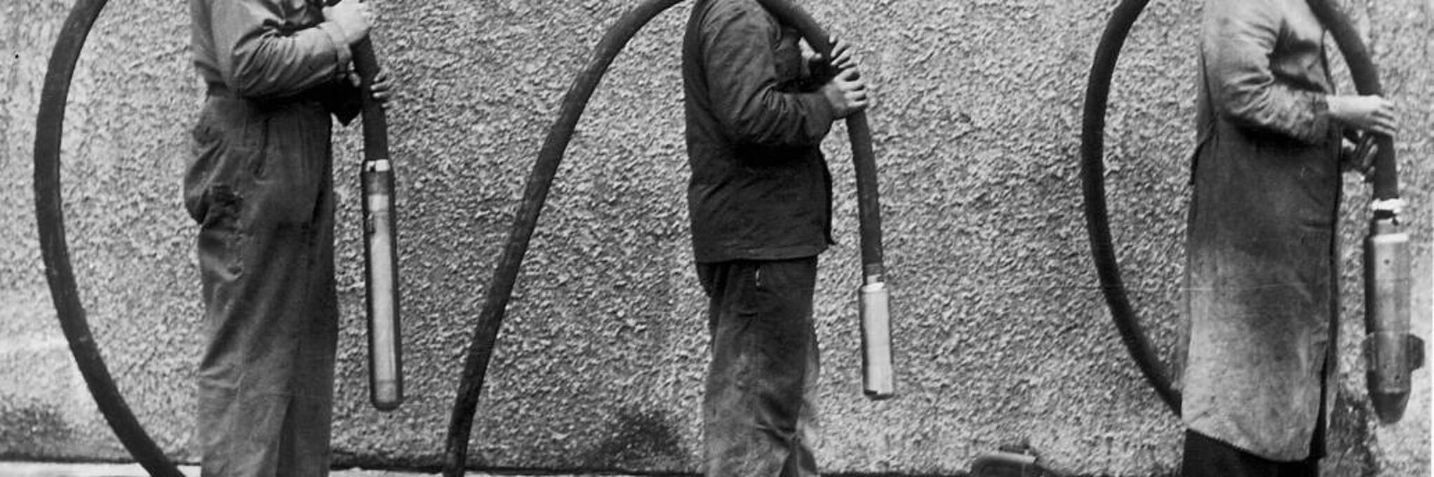 Photo historique du premier vibrateur interne Wacker Neuson.