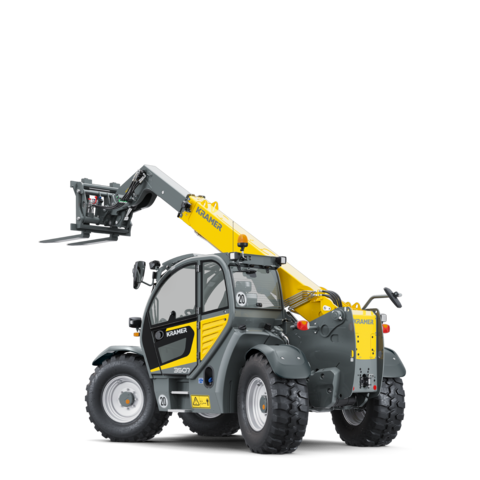Teleskopický nakladač Kramer 3507 v štúdiu.