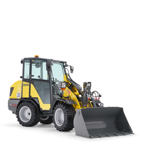 Wacker Neuson wheel loader WL250 with light goods bucket, studio