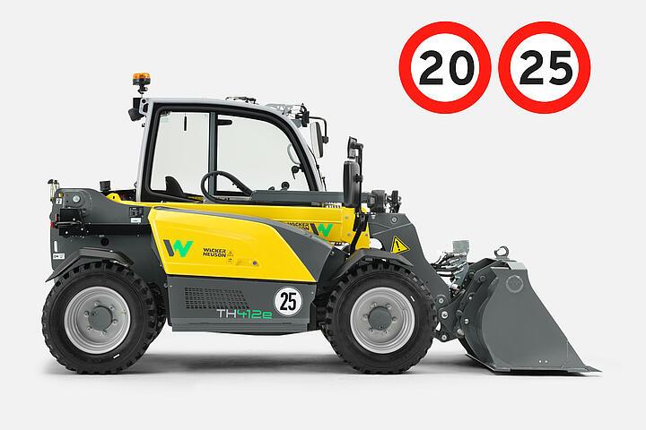 Wacker Neuson teleskopik taşıyıcı TH412e, hız 20 km/saat, 25 km/saat