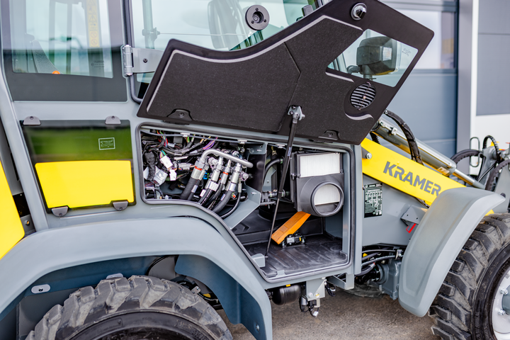 The Kramer wheel loader 5045 with easy maintenance access.