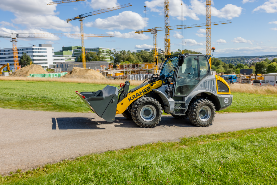 The Kramer wheel loader 8115 on a road trip.