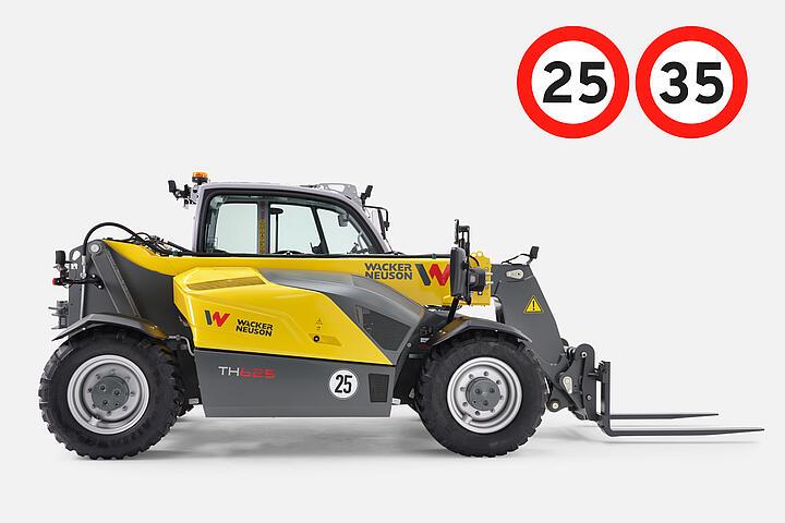 Wacker Neuson telehandler TH625 speed 25 km/h, 35 km/h, studio