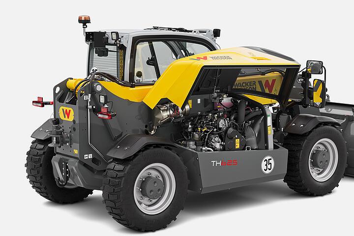 Wacker Neuson telehandler TH625 in studio, emission standard, engine selection