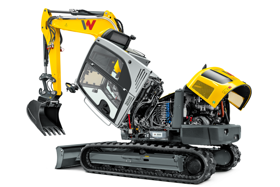 The cab of the ET90 can be tilted up to 60° to the side, providing optimal access to all improtant service work