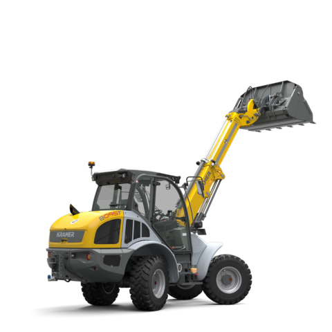 The Kramer telescopic wheel loader 8095T in a studio.