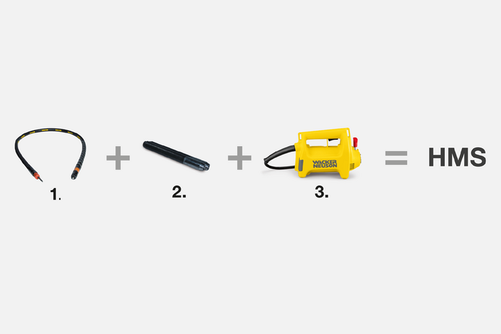 Illustration configuration options for the modular internal vibrator HMS