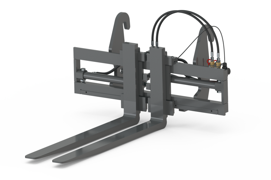 Wacker Neuson attachment, Hydraulically adjustable pallet fork with side shift and adjustable tines