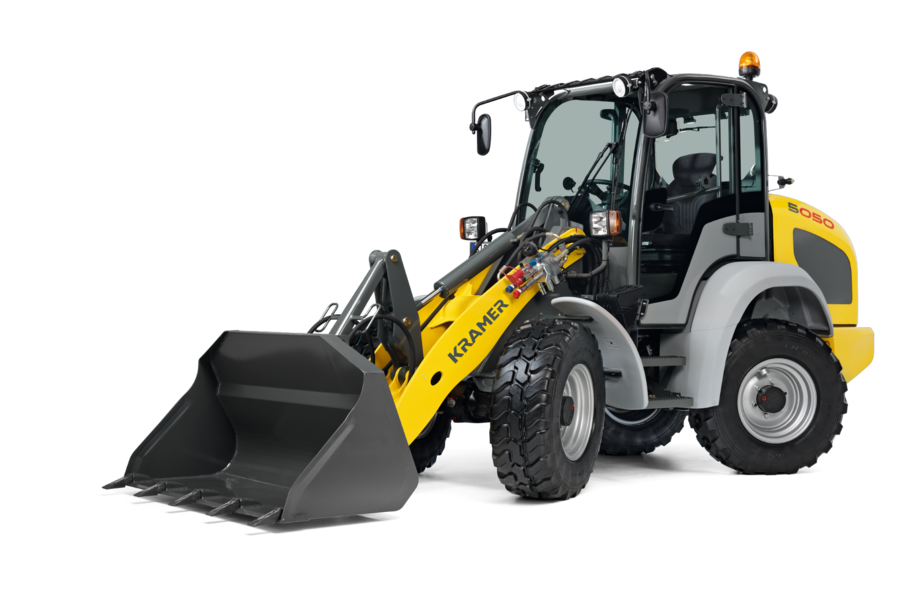 The Kramer wheel loader 5050 in a studio.