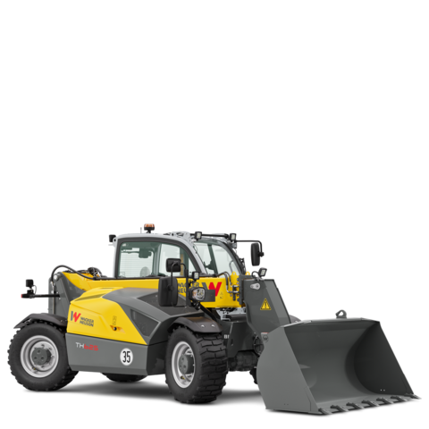 Wacker Neuson telehandler TH625 with pallet fork in studio