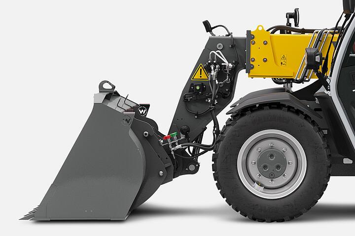 Wacker Neuson telehandler TH625 in studio, Flat-Face hydraulic clutch