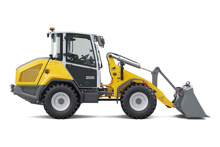 Wacker Neuson wheel loader WL750 cabin with earth shovel, studio