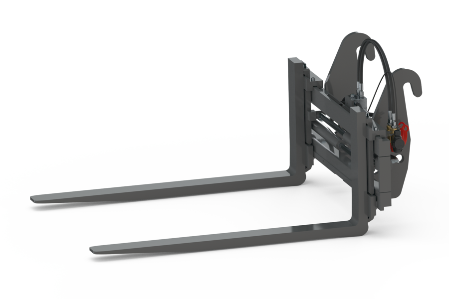 Wacker Neuson attachment, Hydraulically adjustable pallet fork with side shift and adjustable tines