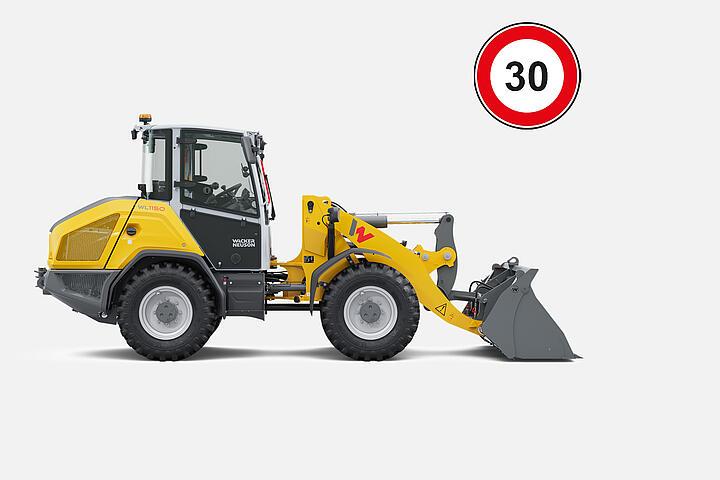 Wacker Neuson wiellader WL1150 snelheid 30 km/u, studio