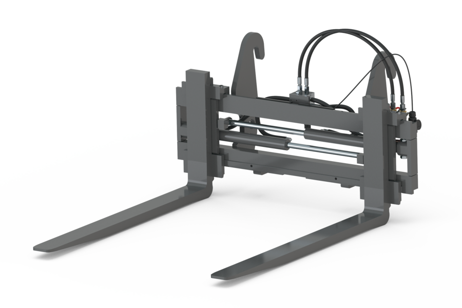 Wacker Neuson attachment, Hydraulically adjustable pallet fork with side shift and adjustable tines