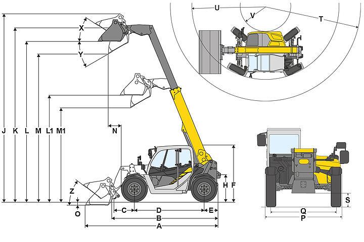Телескопические погрузчики TH412e