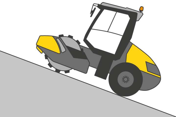 Illustration Wacker Neuson single drum soil compactors at gradient