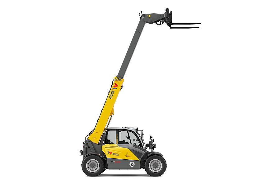 Wacker Neuson telehandler TH625 with pallet fork in studio