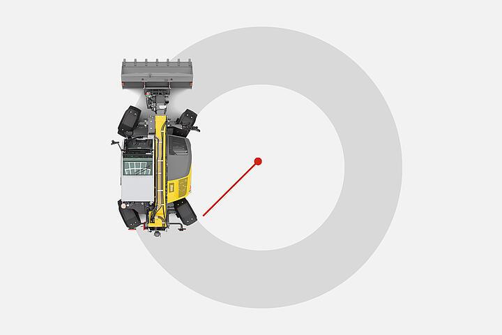 Телескопический погрузчик Wacker Neuson TH625 в студии, Маневренность