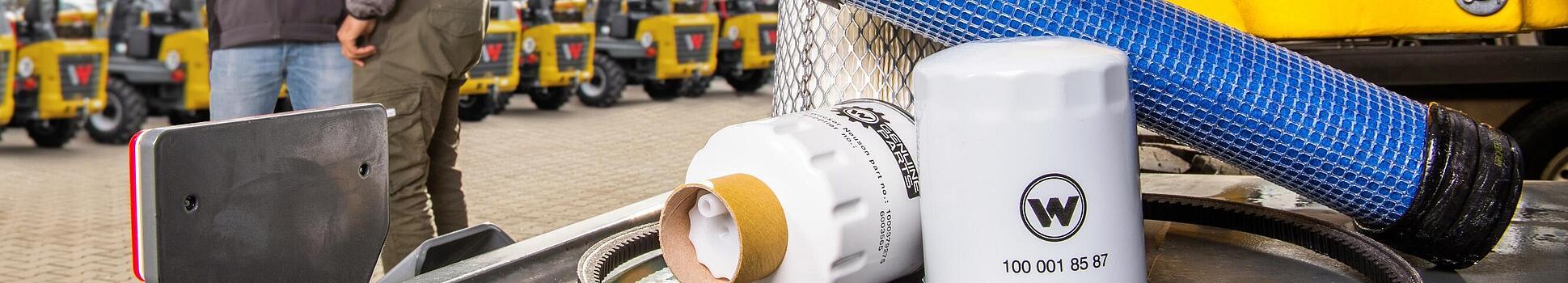 Wacker Neuson spare parts on Wacker Neuson construction machine.