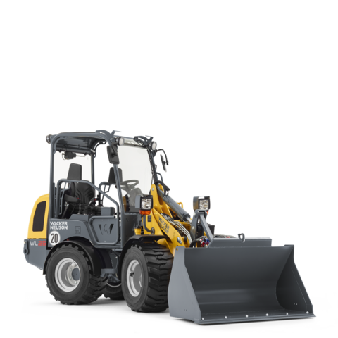 Wacker Neuson wheel loader WL25 with earth bucket, studio