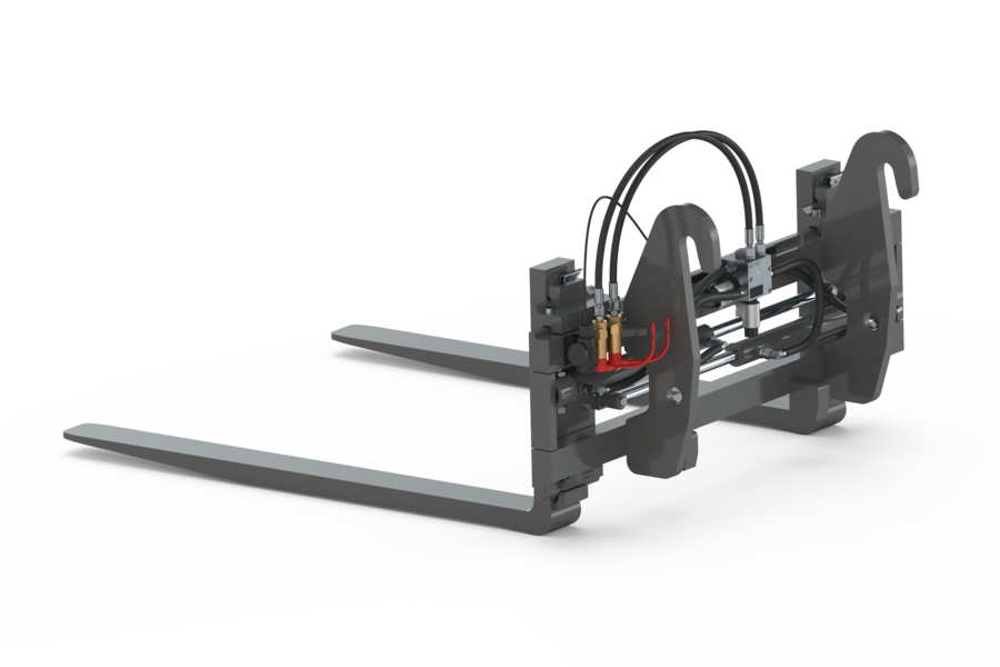 Wacker Neuson attachment, Hydraulically adjustable pallet fork with side shift and adjustable tines