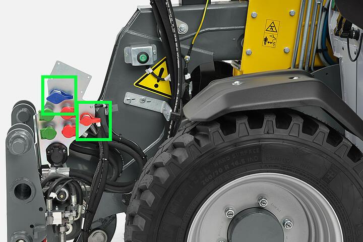 Sollevatore telescopico Wacker Neuson TH412e-TH522, ritorno senza pressione incl. perdita linea olio, studio