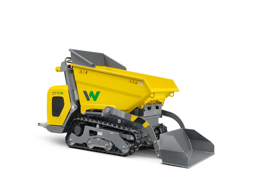 DT10e studio photo with front tipping skip and self-loading facility