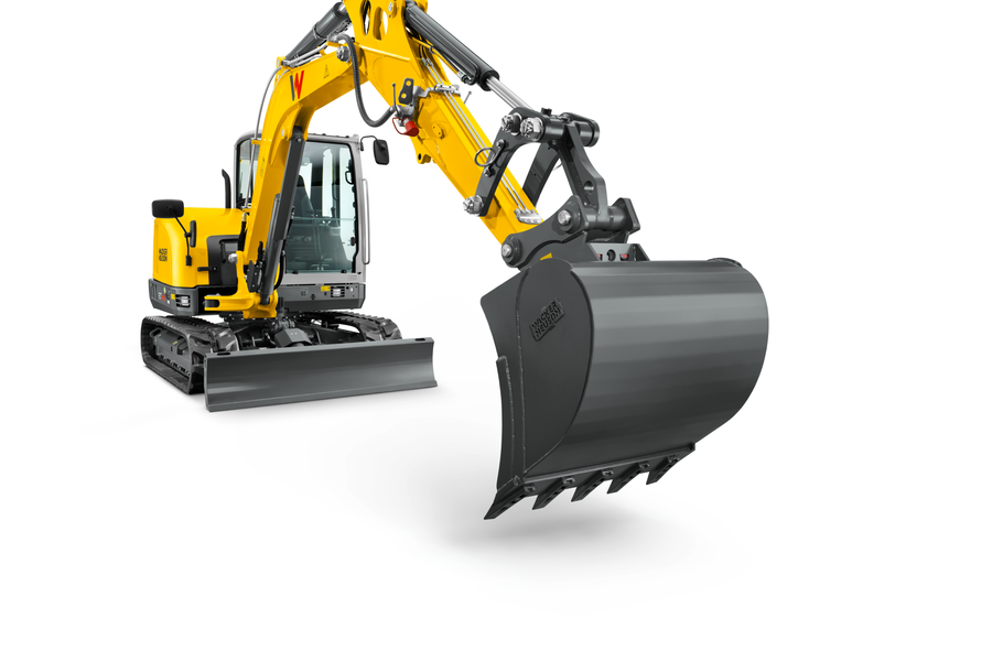 Studio photo ET65 with excavator shovel in foreground