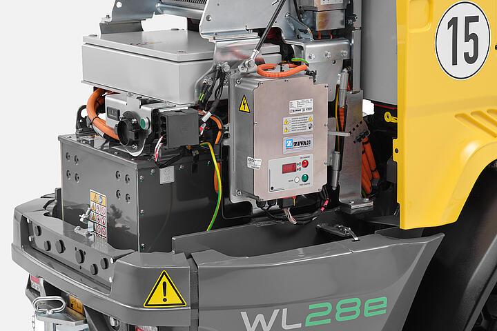 Wacker Neuson wheel loader WL28e lithium-ion battery, studio