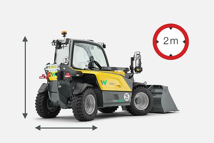 Wacker Neuson telehandler TH412e, Compact dimensions